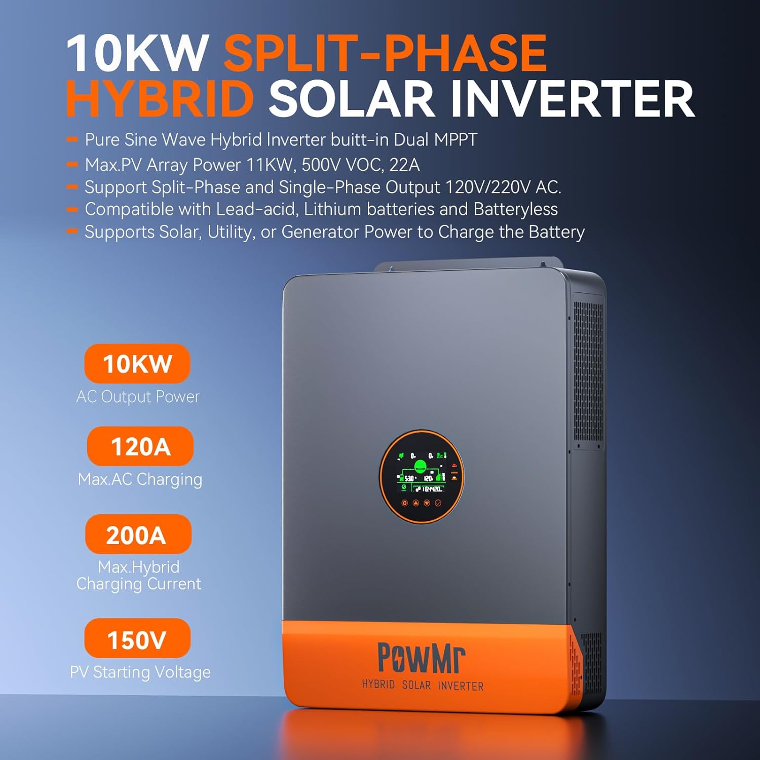 PowMr 10 кВт разделенный фазов – обзор и цена Drone Solar Charger